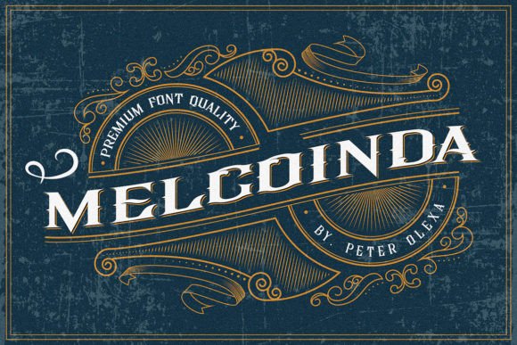 Meet Melcoinda: A Retro Serif Font with Rounded Charm